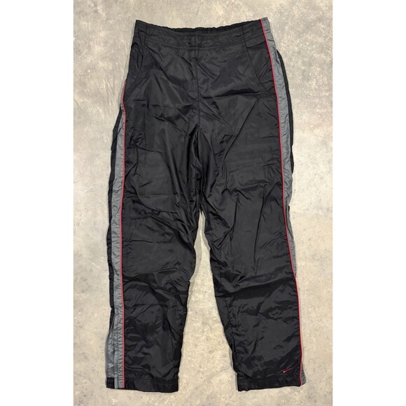 Nike Vintage Y2K Windbreaker Track Pants Lined Gray Tag Womens Small Black - Picture 1 of 7